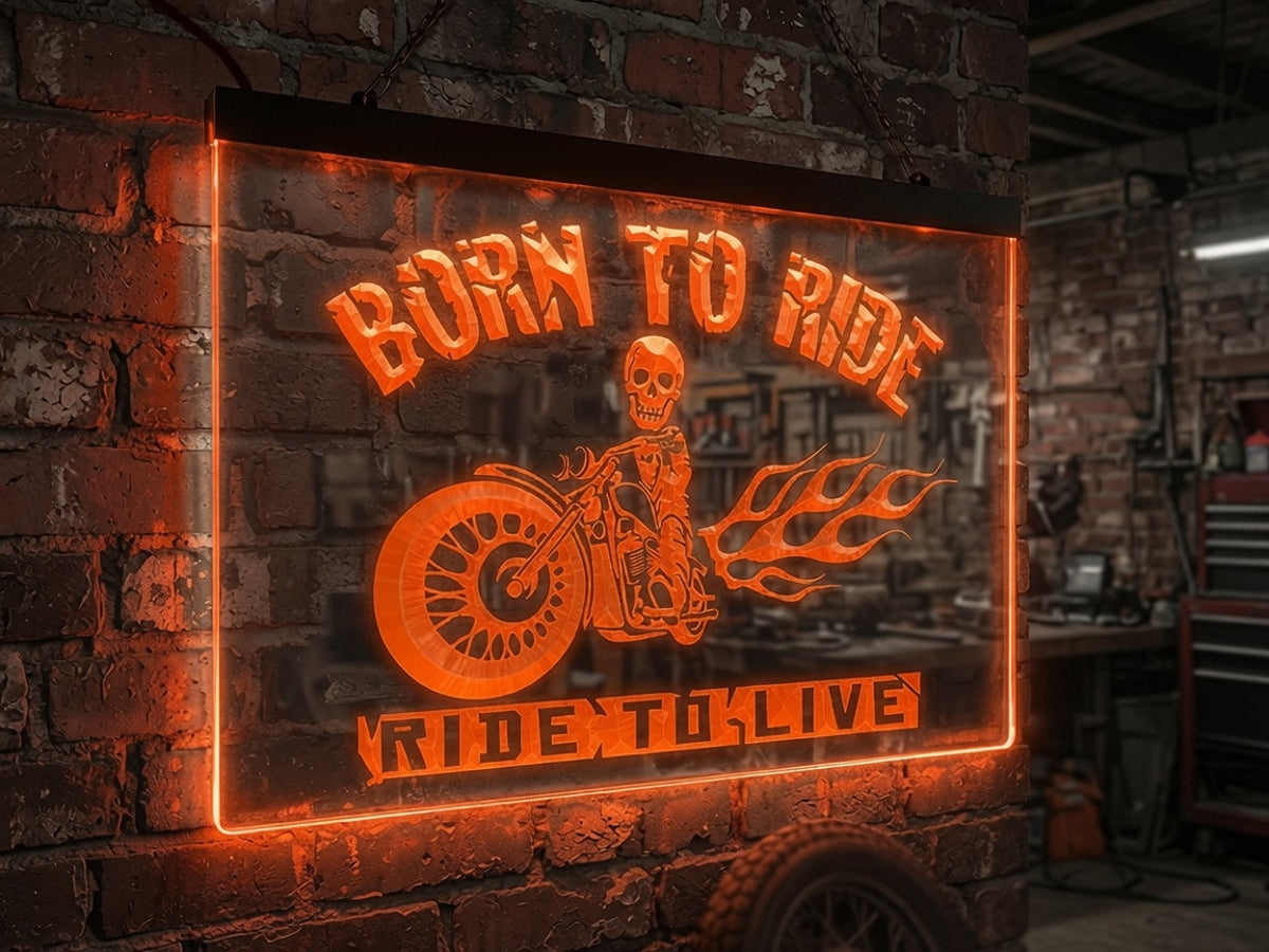 Born To Ride Illuminated Sign