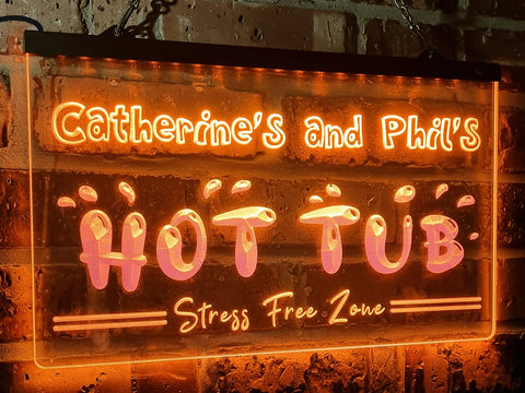 Image of Hot Tub Personalized Illuminated Sign