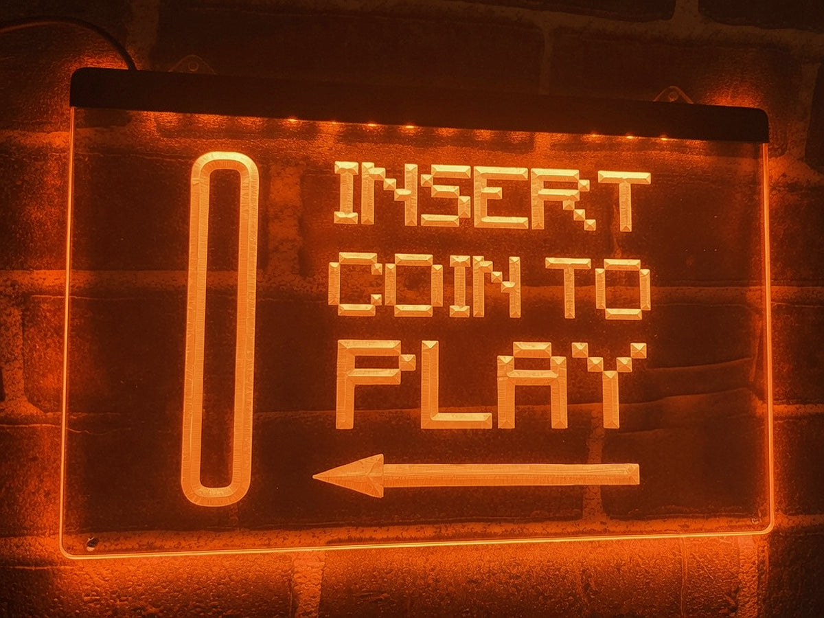 Insert Coin To Play Illuminated Sign