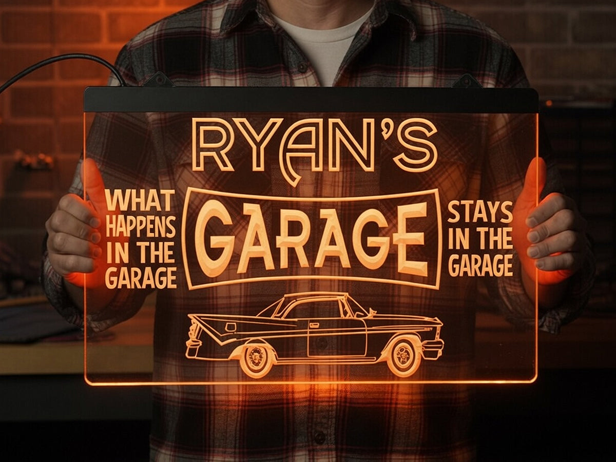 Car Garage Personalized Illuminated LED Neon Sign