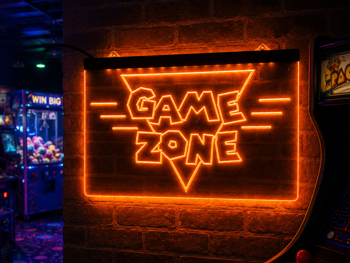 Retro Game Zone Illuminated Sign