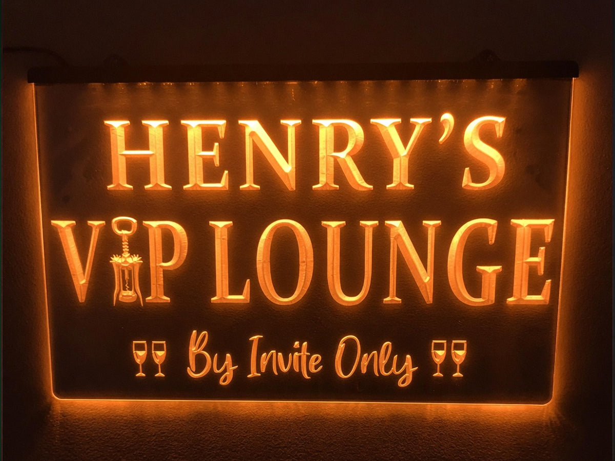 VIP Lounge Personalized Illuminated Sign