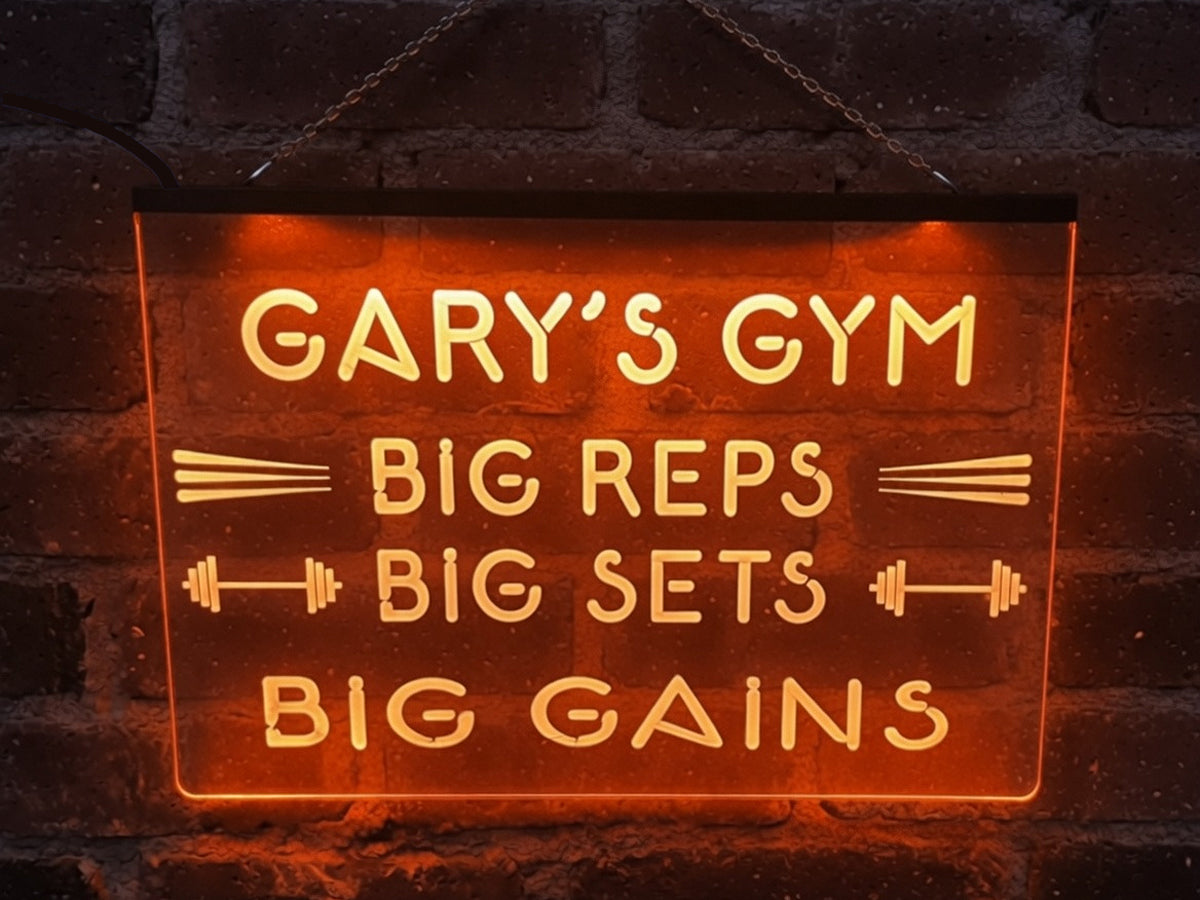 Big Reps Big Sets Big Gains Personalized Illuminated Sign