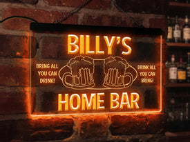 Home Bar Personalized Illuminated LED Neon Sign
