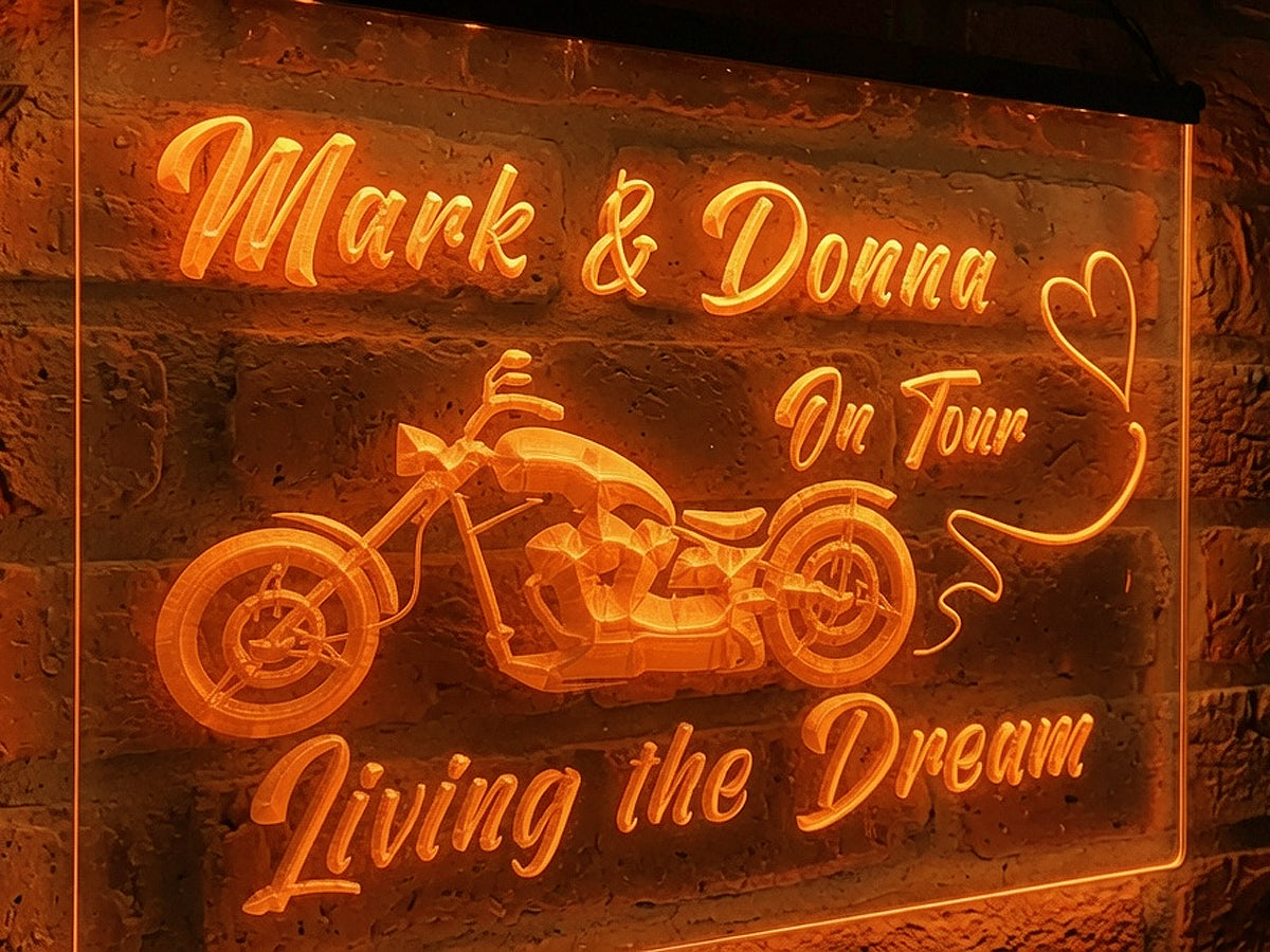 Chopper on Tour Personalized Illuminated Sign