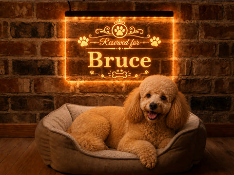 Image of Personalized Reserved For Dog LED Neon Sign