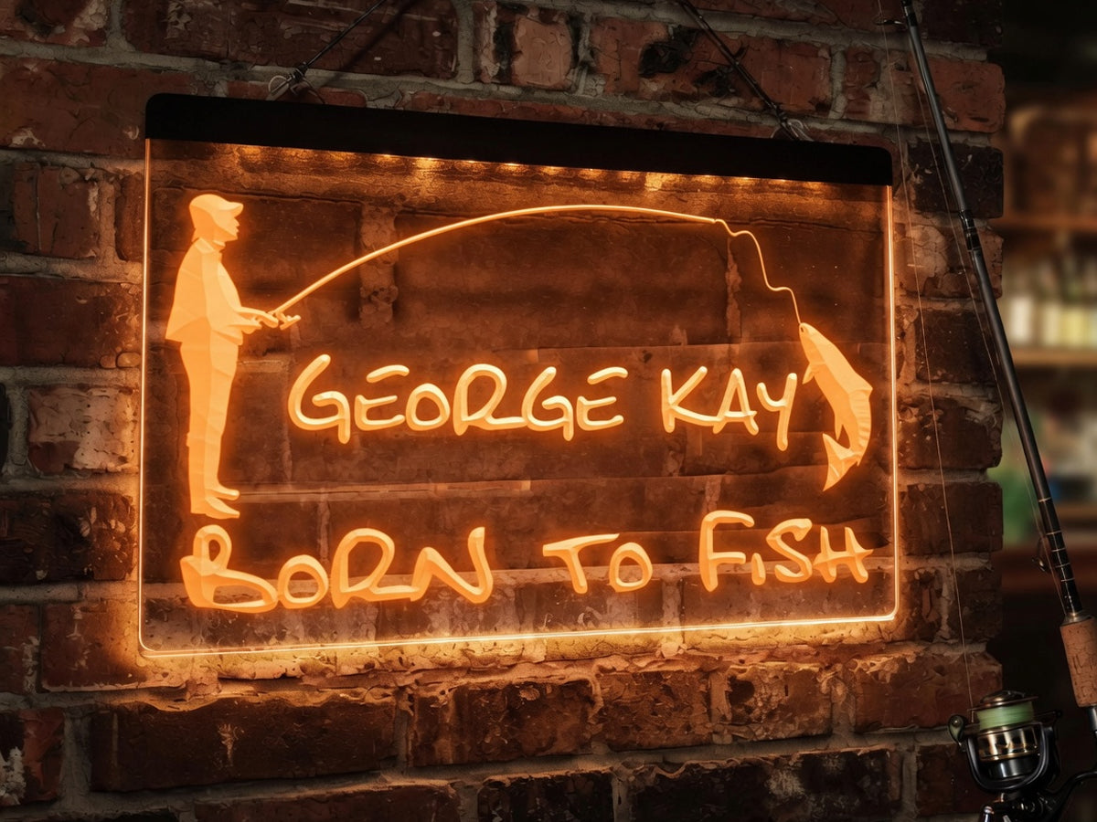 Born to Fish Personalized illuminated Sign