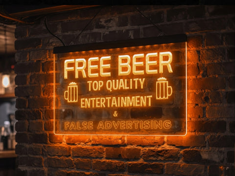 Image of Free Beer Funny Illuminated Sign