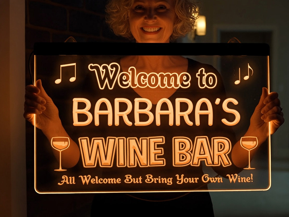Welcome to My Wine Bar Personalized Illuminated Sign