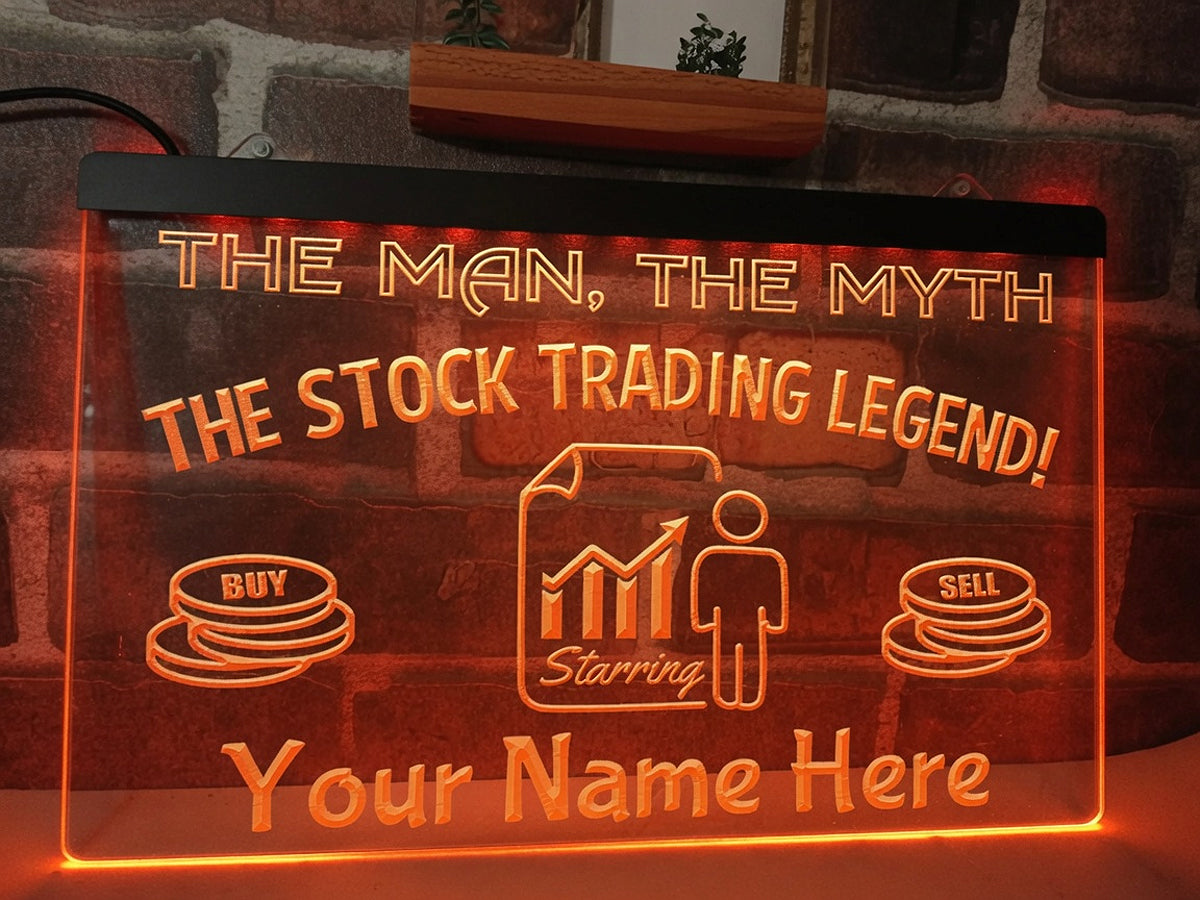 The Stock Trading Legend Personalized Illuminated Sign