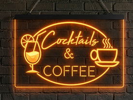Cocktails and Coffee Illuminated Sign