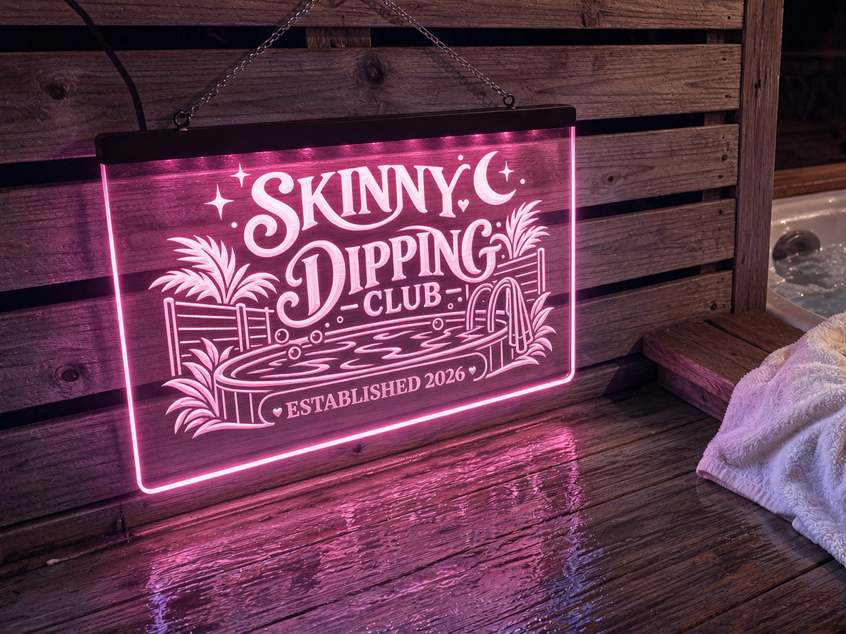 Skinny Dipping Club Personalized Illuminated LED Sign