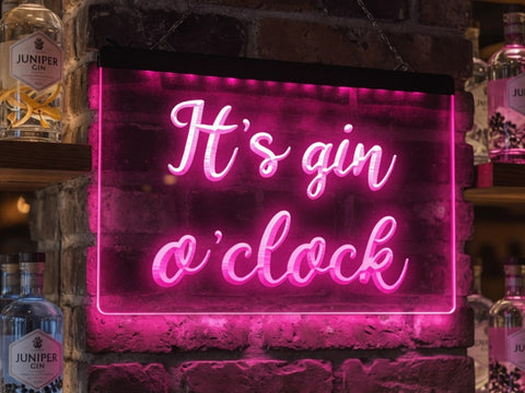 Image of It's Gin O'clock Illuminated Sign