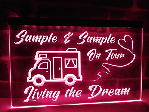 Image of Motorhome On Tour Personalized Illuminated Sign