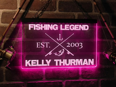 Image of Fishing Legend Personalized Illuminated Sign