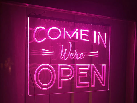 Image of Come in We're Open Illuminated LED Neon Sign