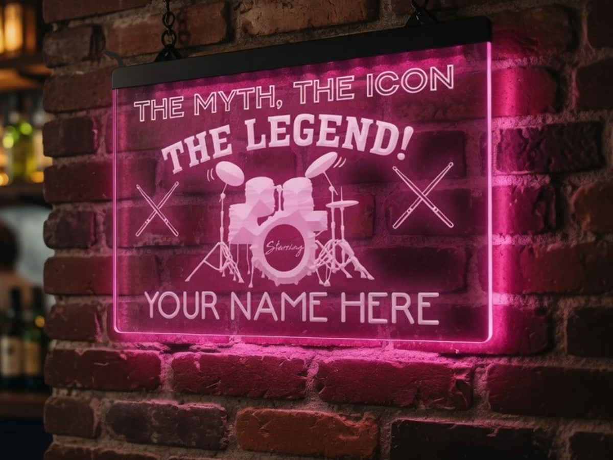 Drummer Legend Personalized Illuminated Sign