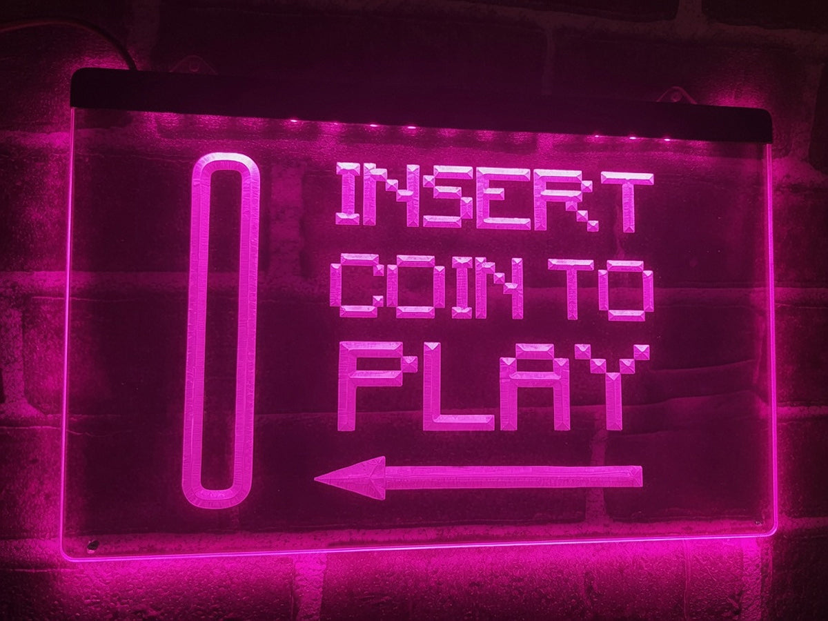 Insert Coin To Play Illuminated Sign