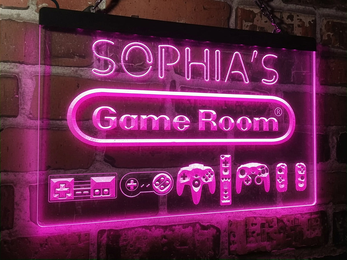 Retro Game Room Personalized Illuminated Sign