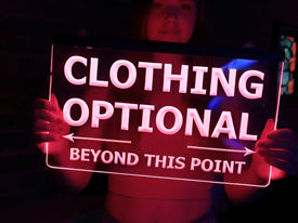 Clothing Optional Illuminated Sign