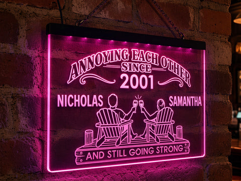 Image of Annoying Each Other Since - Personalized Couples LED Sign