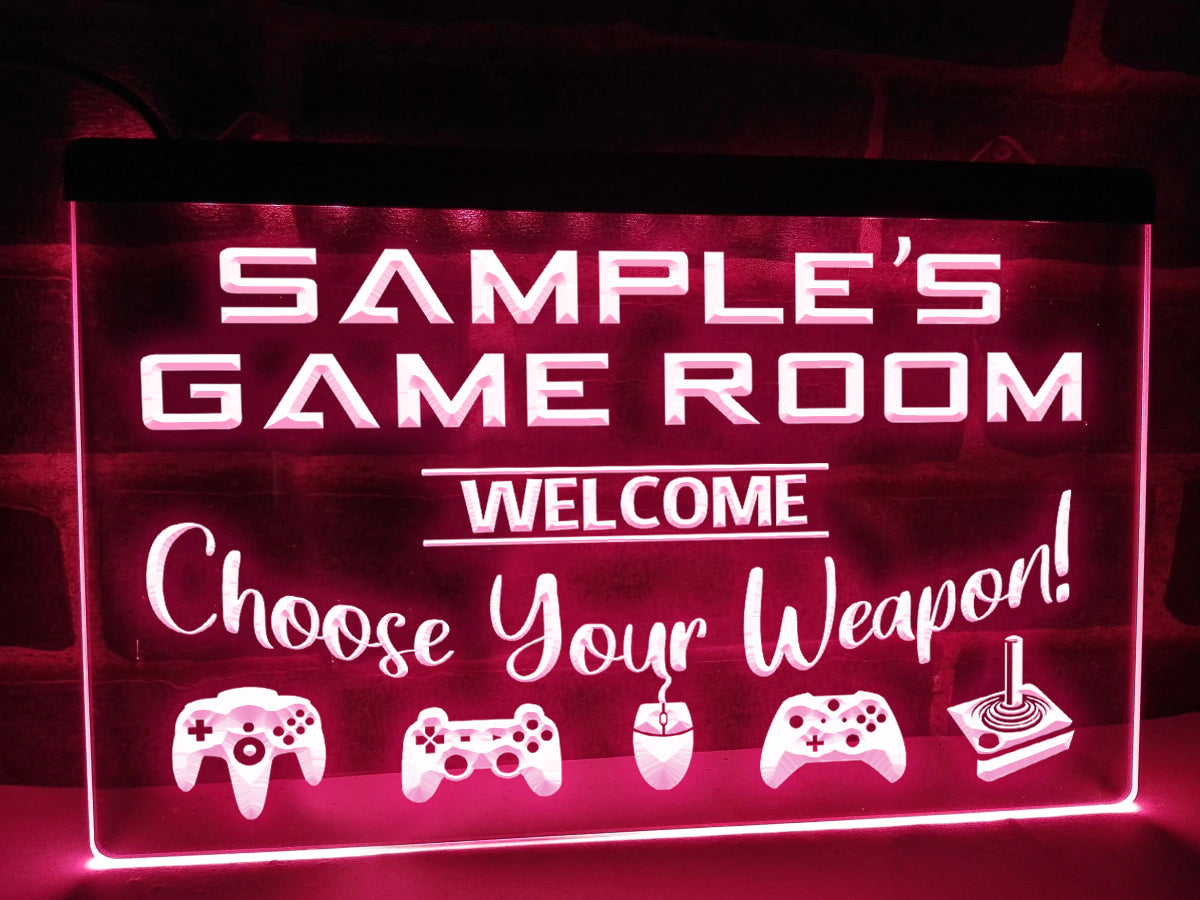 Game Room Personalized Illuminated Sign