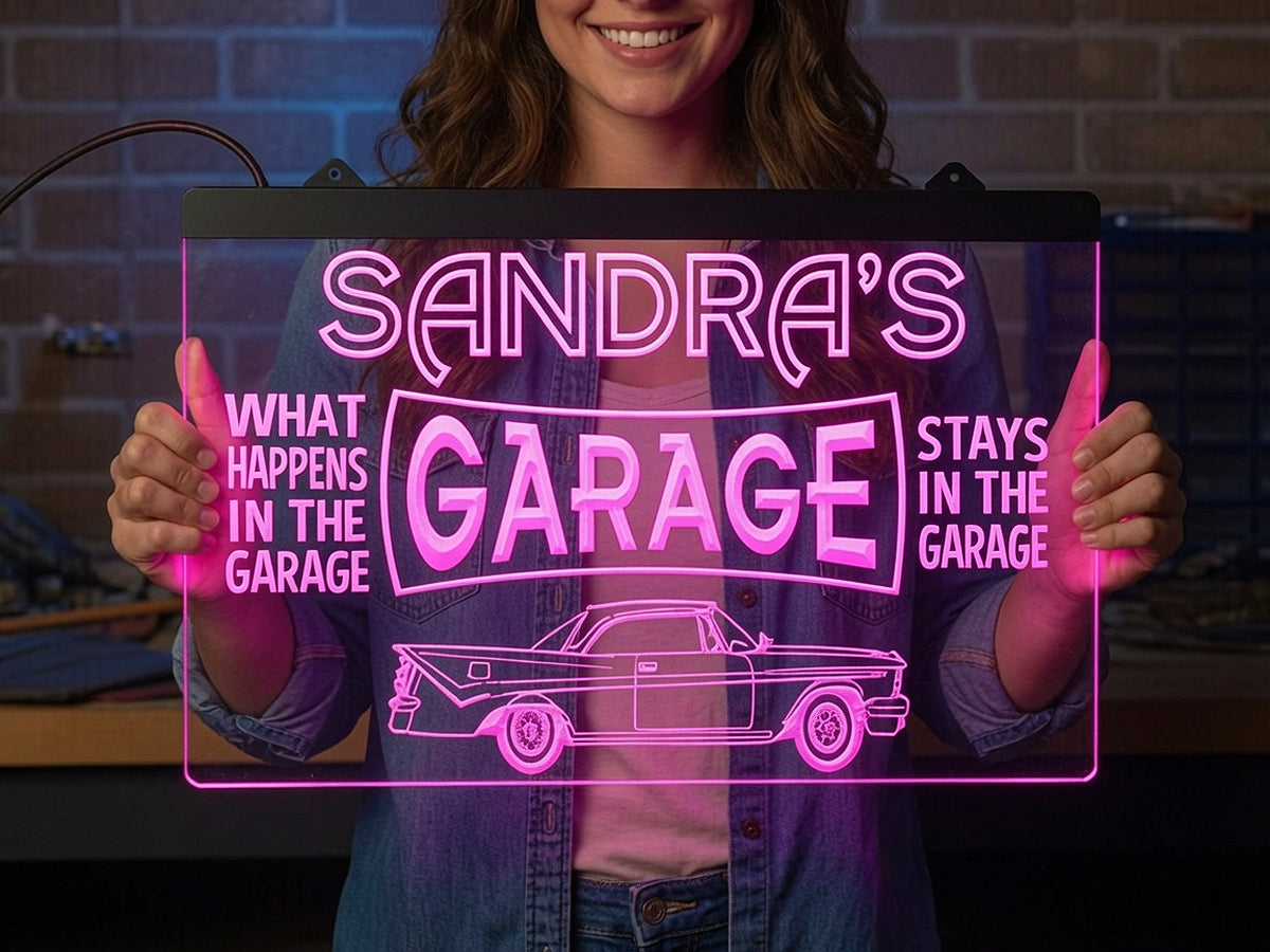 Car Garage Personalized Illuminated LED Neon Sign