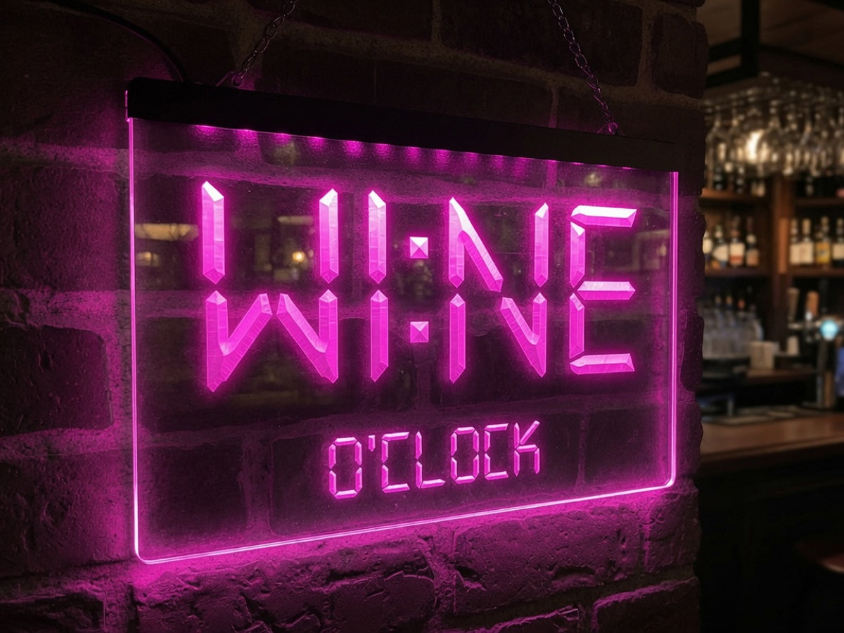 Wine O'clock Illuminated Sign