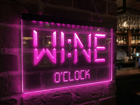 Image of Wine O'clock Illuminated Sign