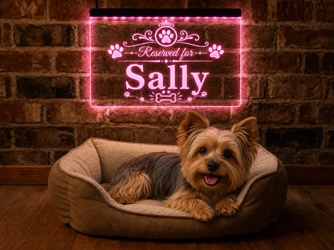 Image of Personalized Reserved For Dog LED Neon Sign
