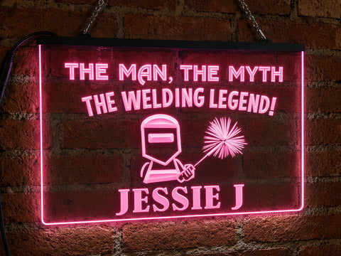 Image of Welding Legend Personalized Illuminated Sign