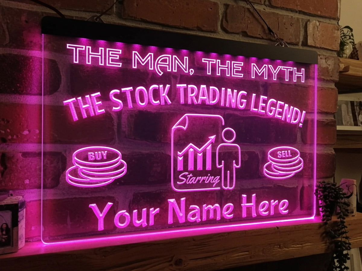 The Stock Trading Legend Personalized Illuminated Sign