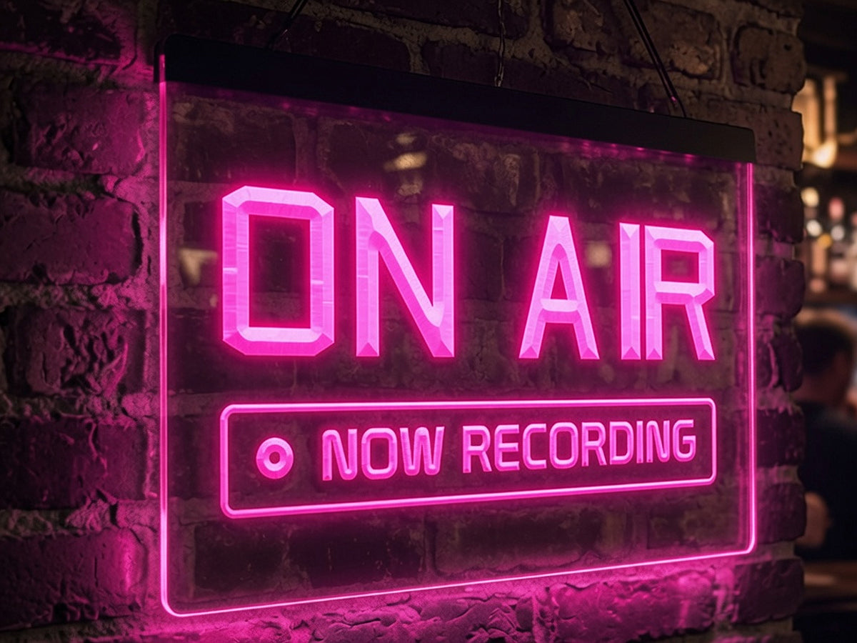 On Air Now Recording Illuminated Sign