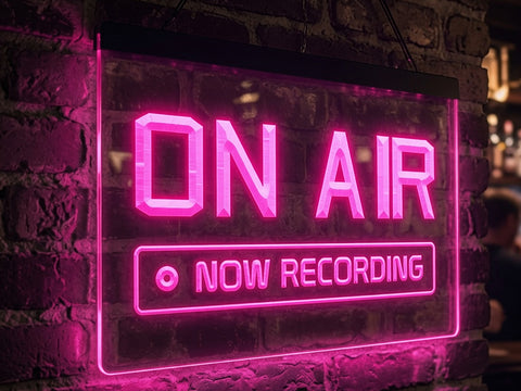 Image of On Air Now Recording Illuminated Sign