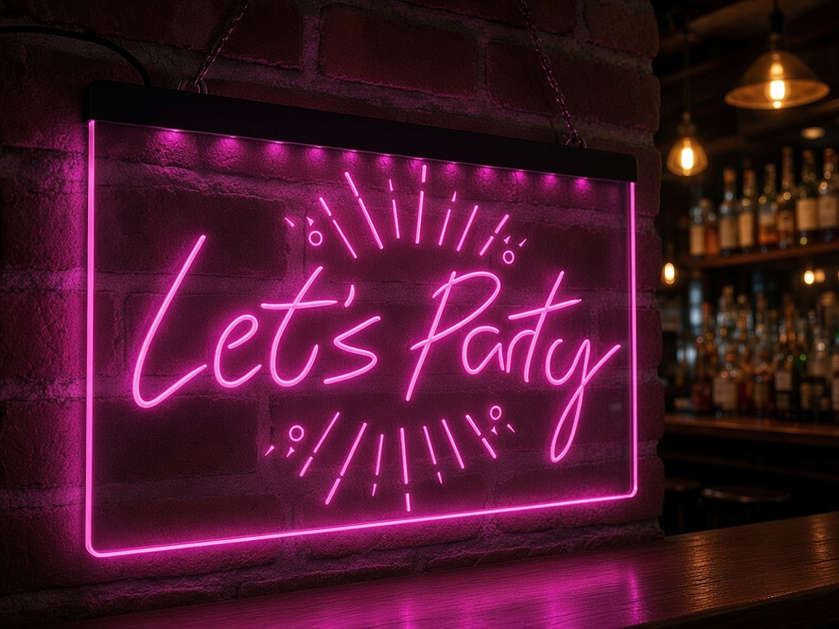 Let's Party Illuminated LED Neon Sign