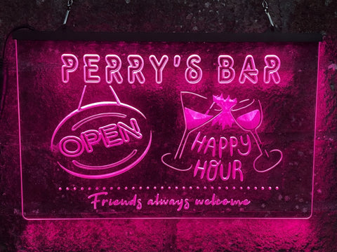 Image of Happy Hour Bar Personalized Illuminated Sign
