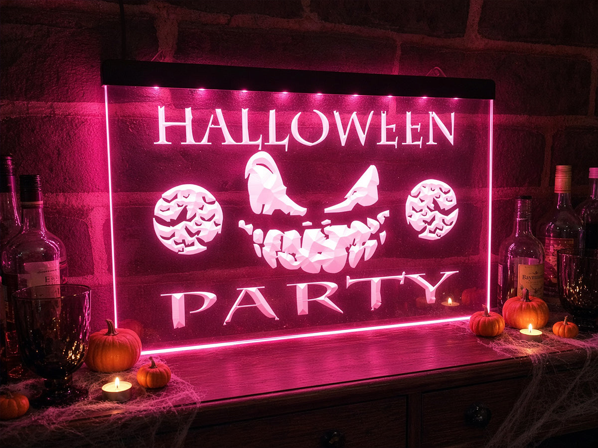 Halloween Party Illuminated Sign