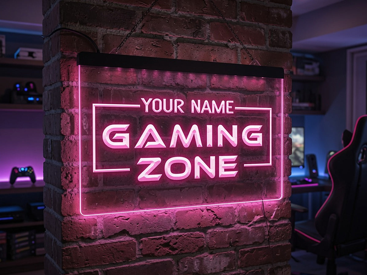 Gaming Zone Personalized Illuminated Sign