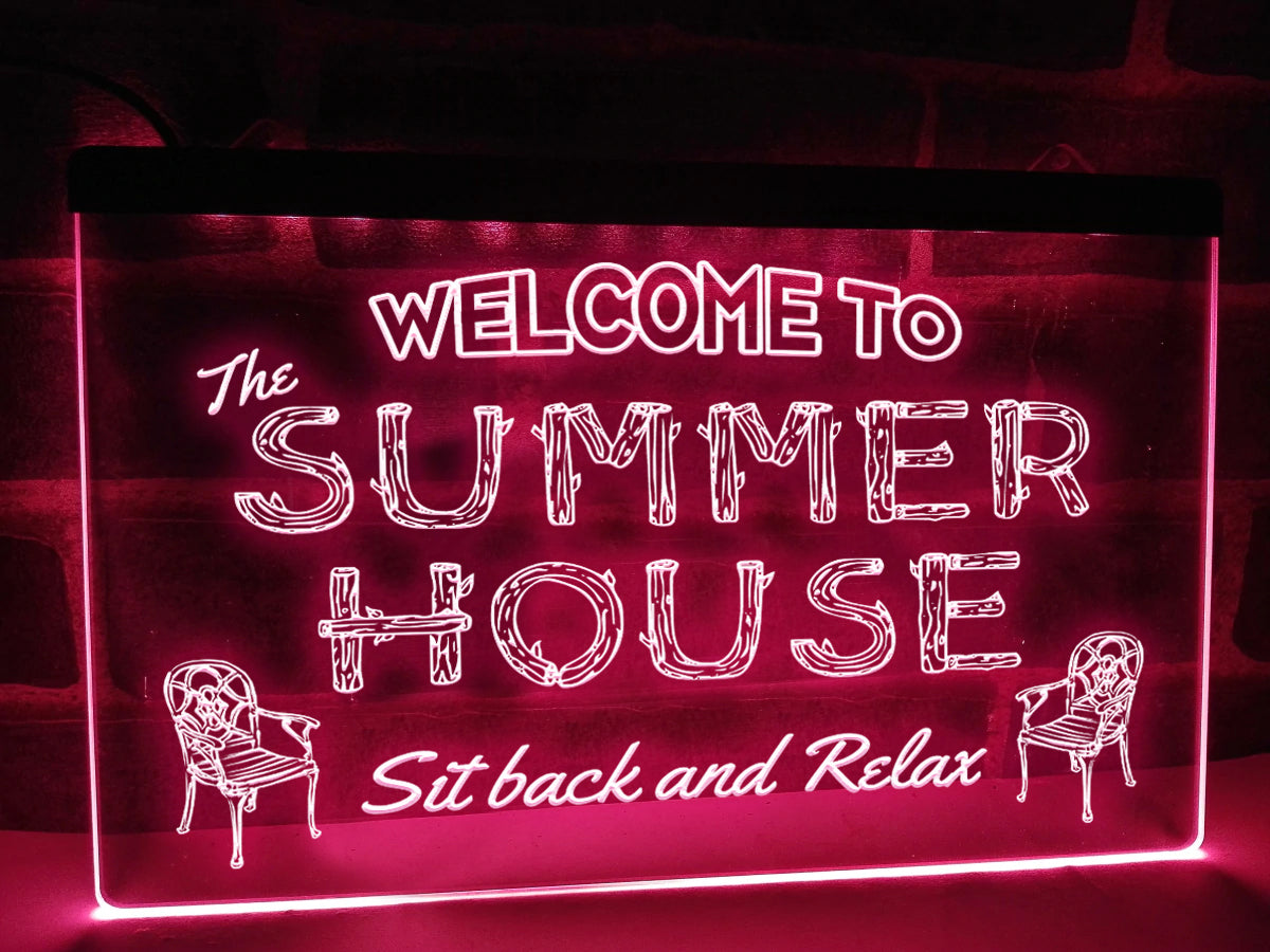 Summer House LED neon sign in pink