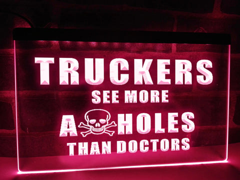 Image of Trucker Skull Illuminated LED Neon Sign