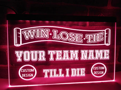 Win Lose Tie Custom Team Name LED Neon Sign