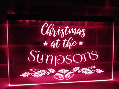 Image of Personalized Christmas Sign Family Name in LED Neon