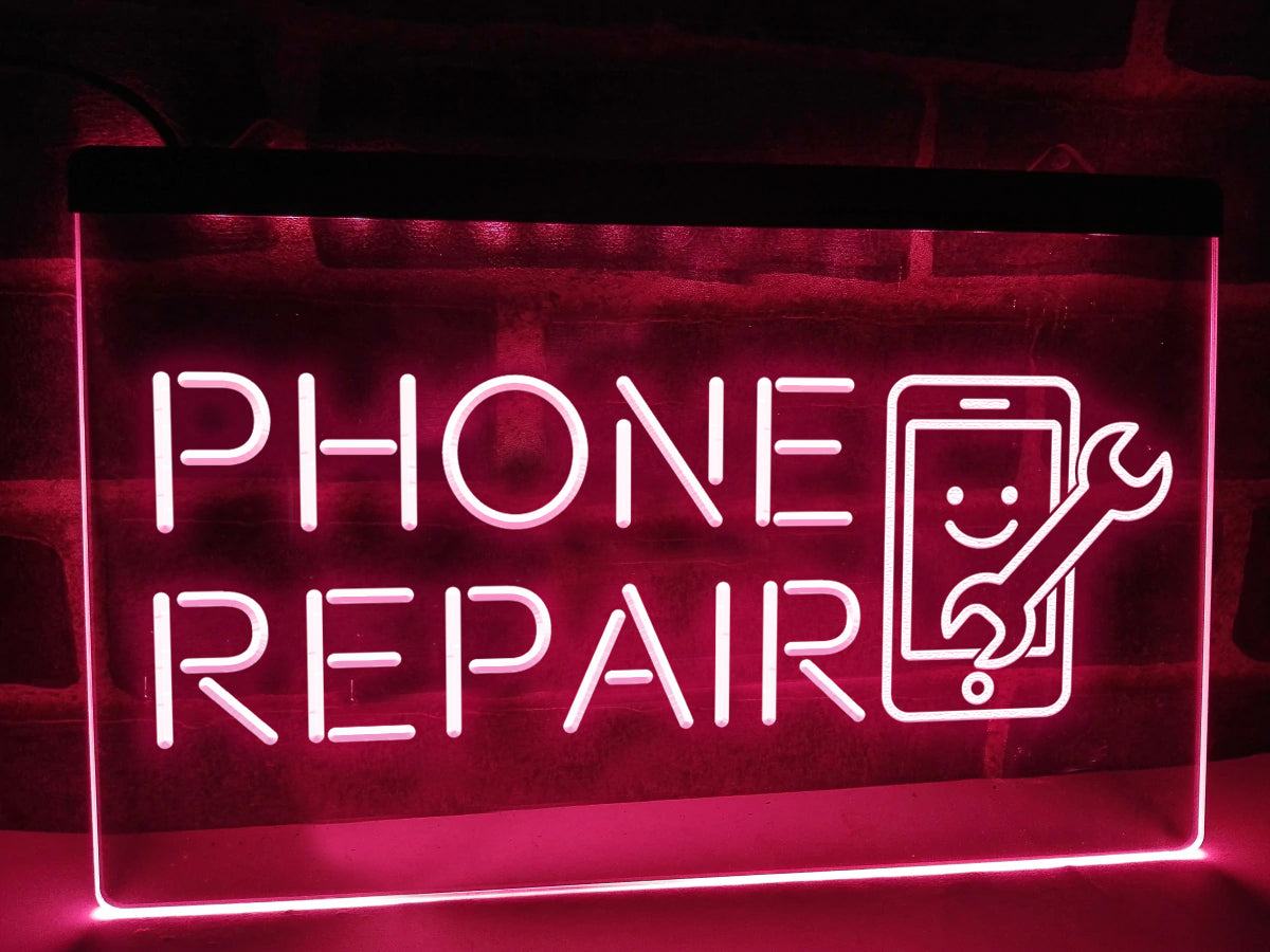 Phone Repair LED Neon Sign in Pink