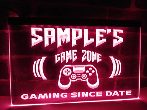 Image of Personalized Game Zone Illuminated LED Neon Sign