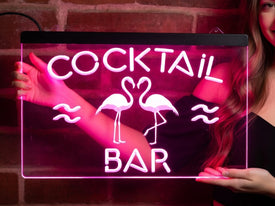 Flamingo Cocktail Bar Illuminated LED Neon Sign