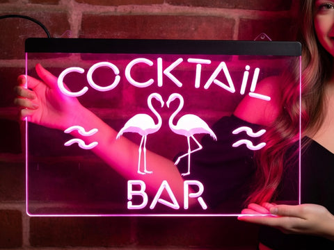 Image of Flamingo Cocktail Bar Illuminated LED Neon Sign