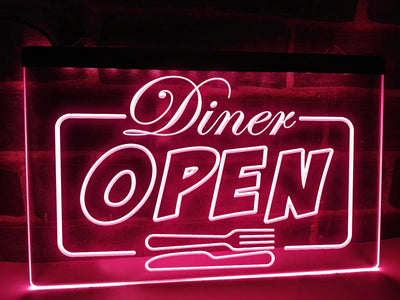 Diner Open Illuminated LED Neon Sign