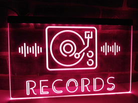 Music Records Illuminated LED Neon Sign