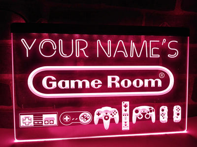 Retro Game Room Personalized Illuminated Sign