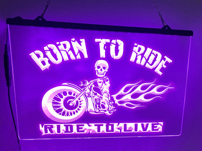 Born To Ride Illuminated Sign